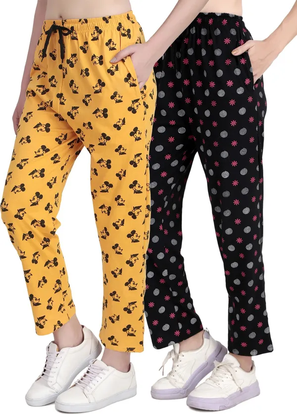 Jondhri_Fashion_Regular_Fit_Women_Yellow_And_Black_Pyjama
