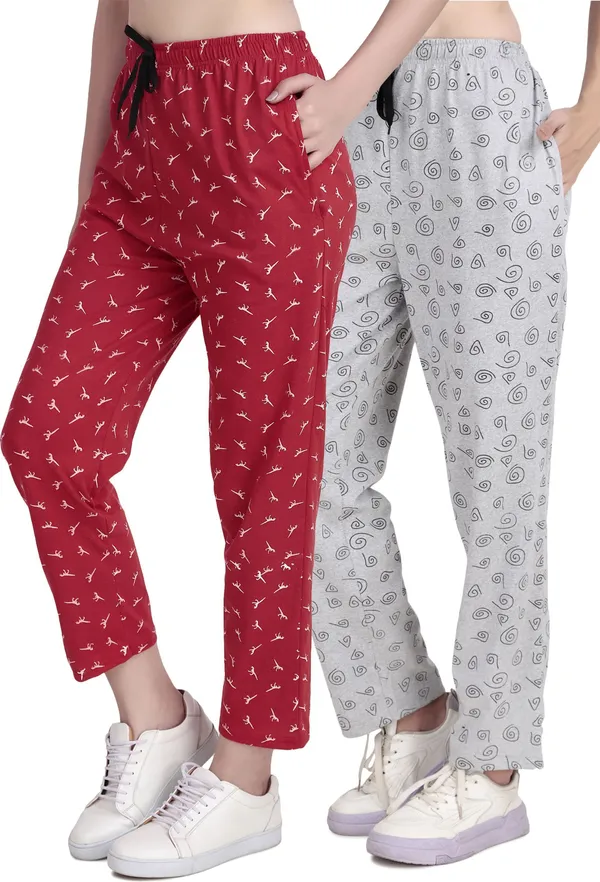Pack_of_2_Jondhri_Fashion_Regular_Fit_Women_Grey_And_Red_Pyjama