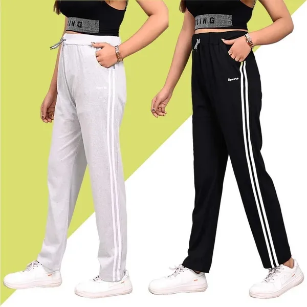 Jondhri_Fashion_Regular_Fit_Women_Black_And_Grey_Trousers