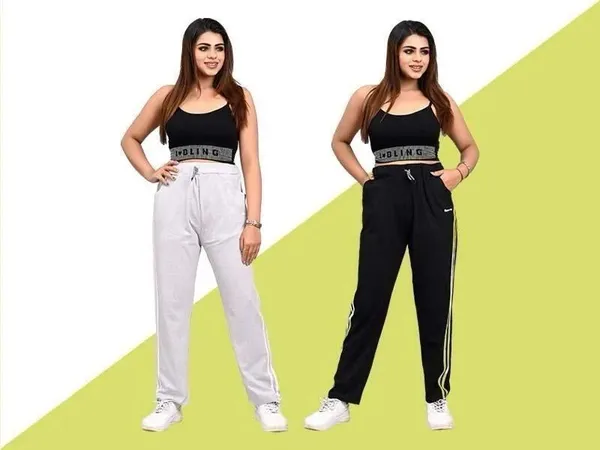 Jondhri_Fashion_Regular_Fit_Women_Black_And_Grey_Trousers