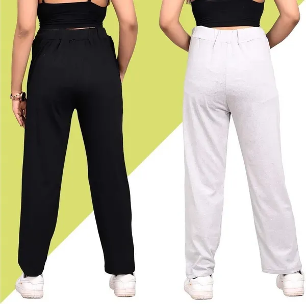 Jondhri_Fashion_Regular_Fit_Women_Black_And_Grey_Trousers