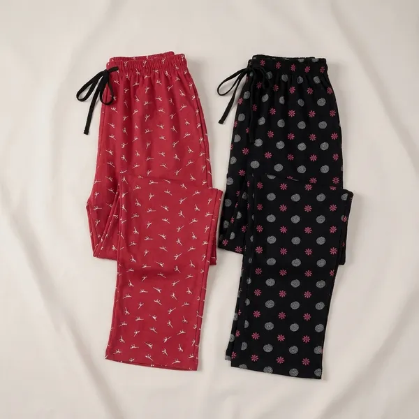 Jondhri_Fashion_Regular_Fit_Women_Red_And_Black_Pyjama
