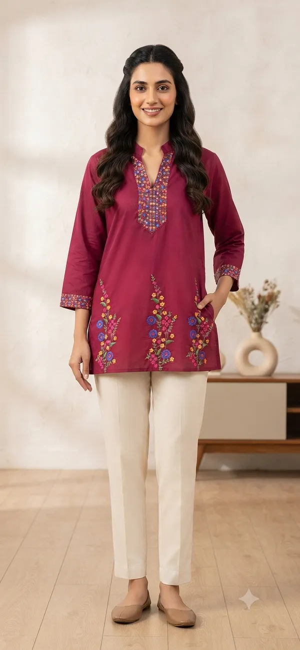 Red_Crimson_Floral_Vine_Ethnic_Tunic