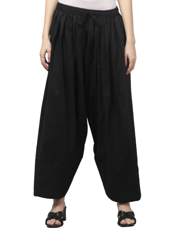 Midnight_Black_Pleated_Afghan_Salwar
