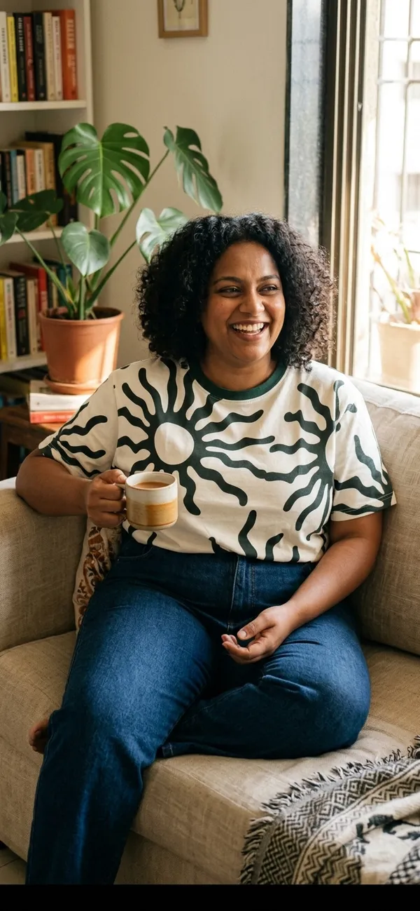 Plus_Size_Sunshine_Round_Neck_T-Shirt