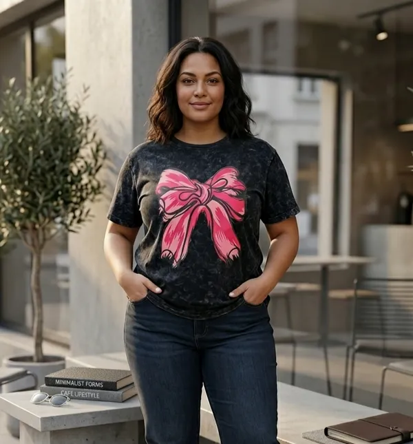 Plus_Size_Bow_Round_Neck_T-Shirt