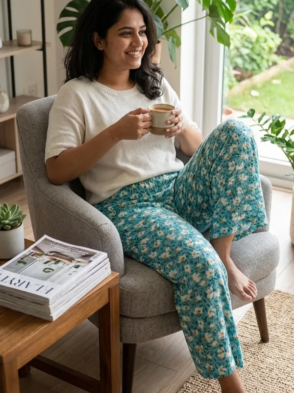 Ocean_Dry_Leaf_Green_Floral_Wide-Leg_Loungewear