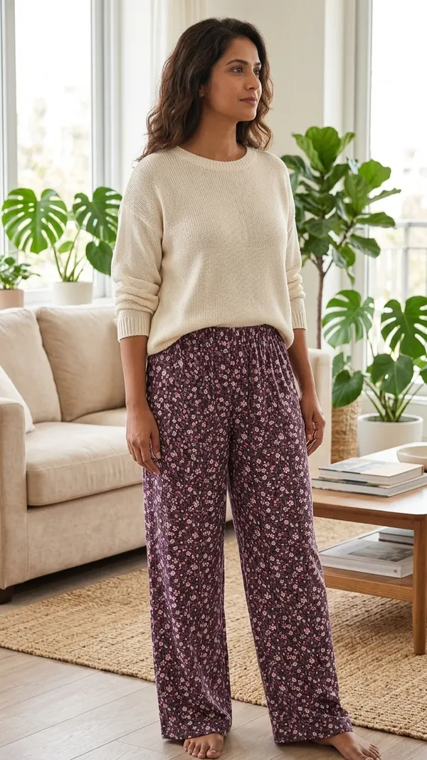 Dusty_Maroon_Petite_Floral_Comfort_Palazzo