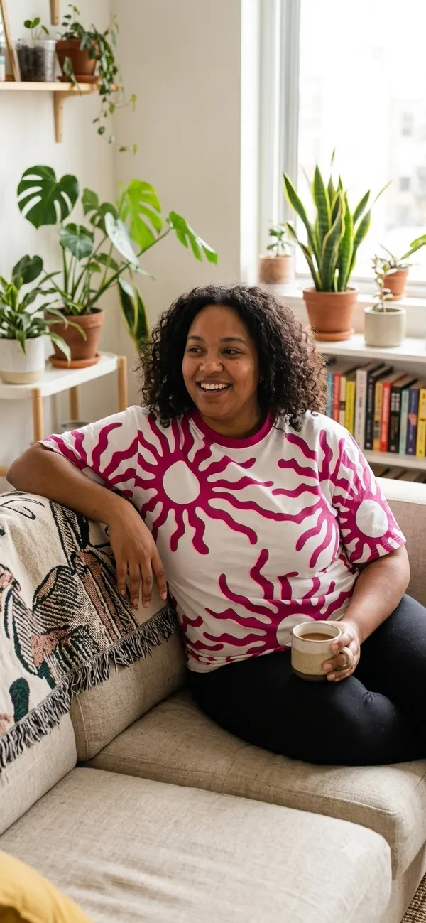 Plus_Size_Sunshine_Round_Neck_T-Shirt