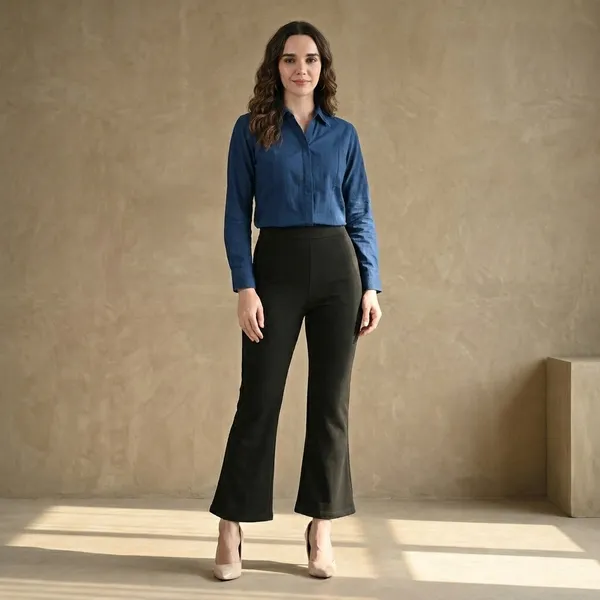 Olive_Green_Bootcut_Trousers_For_Women
