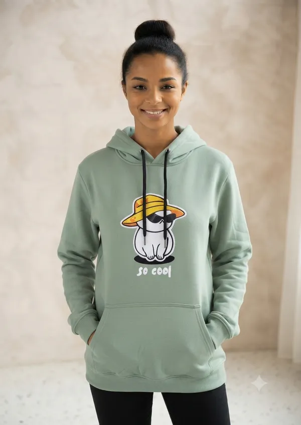 Pista_Green_'So_Cool'_Cat_Graphic_Hoodie