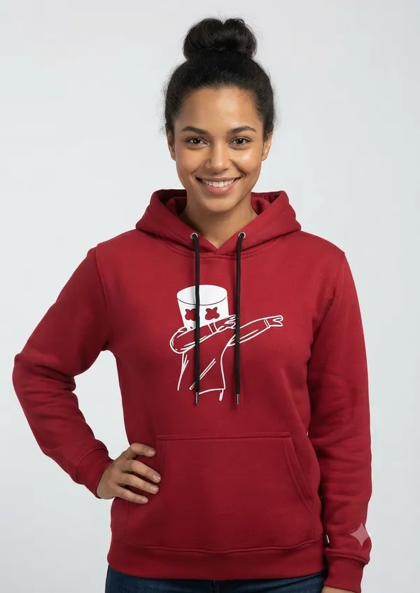 Maroon_Marshmello_Dab_Graphic_Hoodie