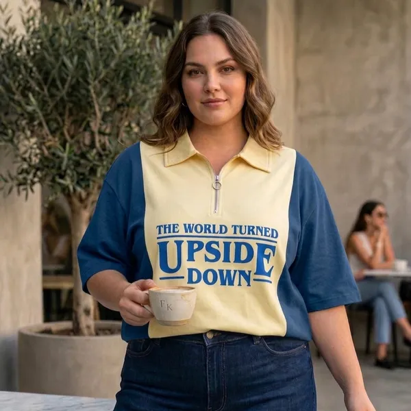 Plus_Size_The_World_Turned_Upside_Down_Zipped_Collar_Neck_T-Shirt