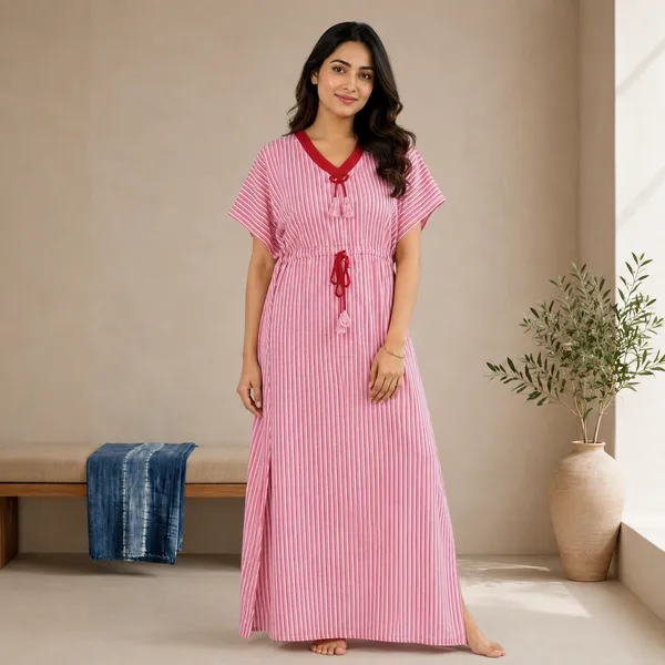 Pink_Kaftan_Nightgown_For_Women