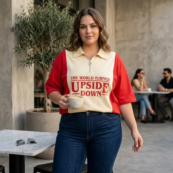 Plus_Size_The_World_Turned_Upside_Down_Zipped_Collar_Neck_T-Shirt