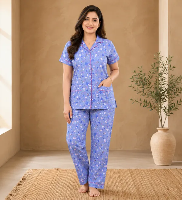 Blue_Night_Suit_Set_For_Women