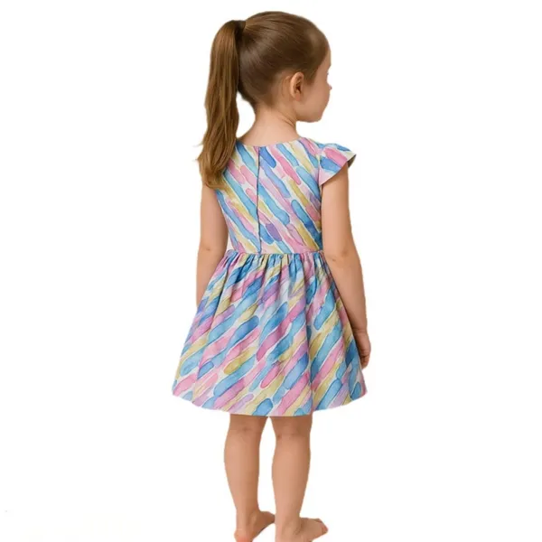 Multicolor_Cotton_(Butterfly_&_Rainbow)_Printed_Frock_Dress_(Pack_Of_2)