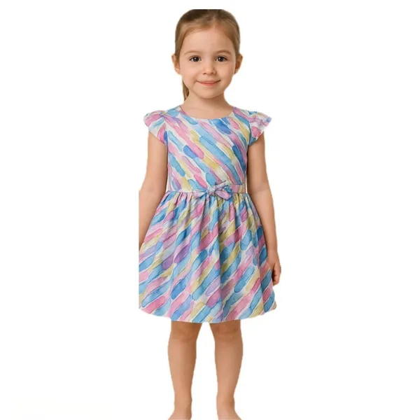 Multicolor_Cotton_(Butterfly_&_Rainbow)_Printed_Frock_Dress_(Pack_Of_2)