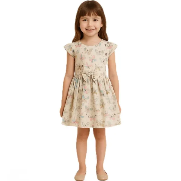 Girls_Butterfly_Cotton_Frock_Dress_For_Kids_&_Toddlers_|_Soft_Breathable_Printed_Knee_Length_Casual_Dress_For_Baby_Girls_|_Stylish_Comfortable_Summer_Outfit_(Brown)
