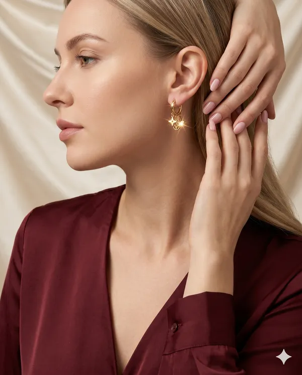 Gold_Finished_Clover_Charm_Hoop_Earrings_Trendy