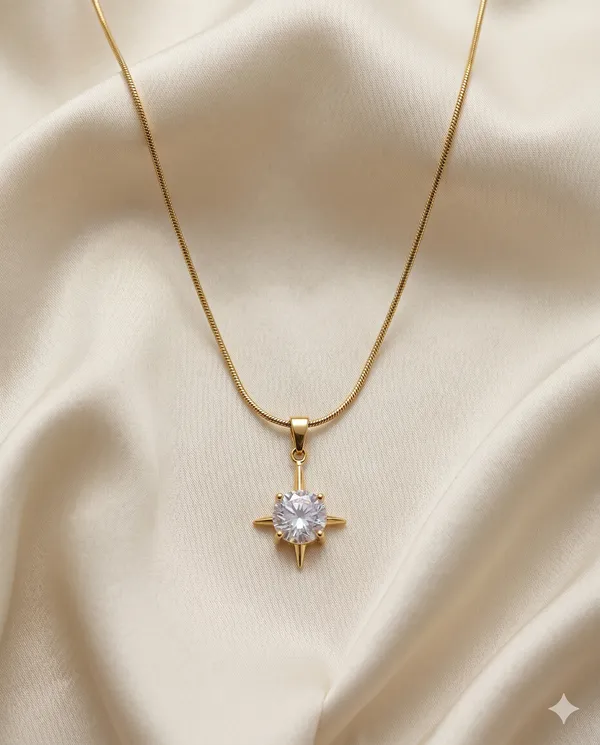 Gold_Finished_Compass_Crystal_Pendant_Minimalist_Necklace