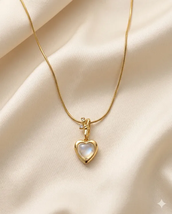 Gold_Finished_Heart_Locket_Minimalist_Pendant_Necklace