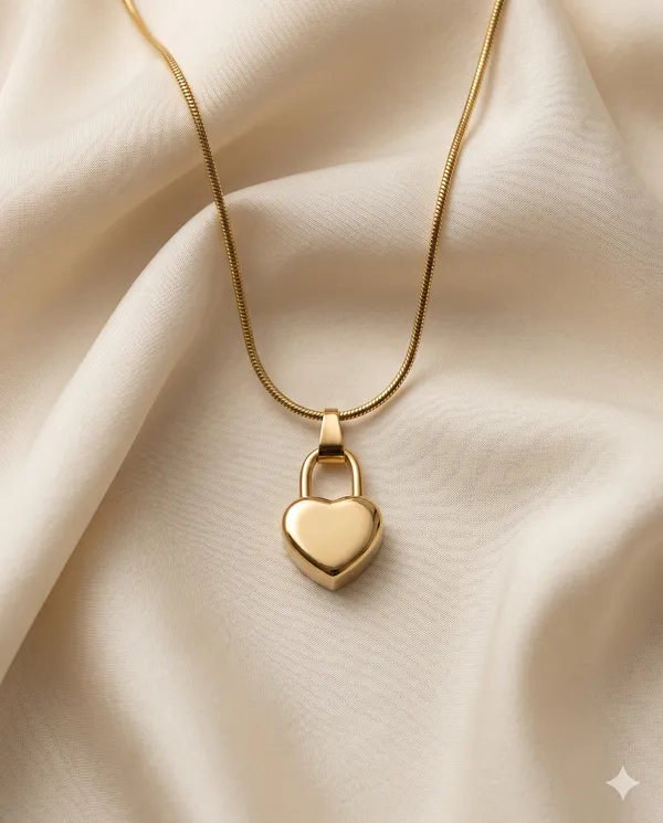 Gold_Finished_Heart_Locket_Minimalist_Pendant_Necklace