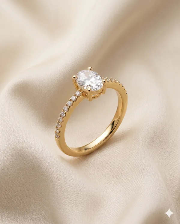 Gold_Finished_Oval_Solitaire_Diamond_Band_Ring