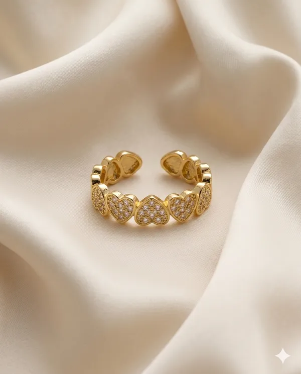 Gold_Finished_Pave_Heart_Stackable_Adjustable_Ring