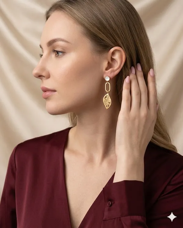 Gold_Finished_Pearl_Leaf_Charm_Dangle_Earrings