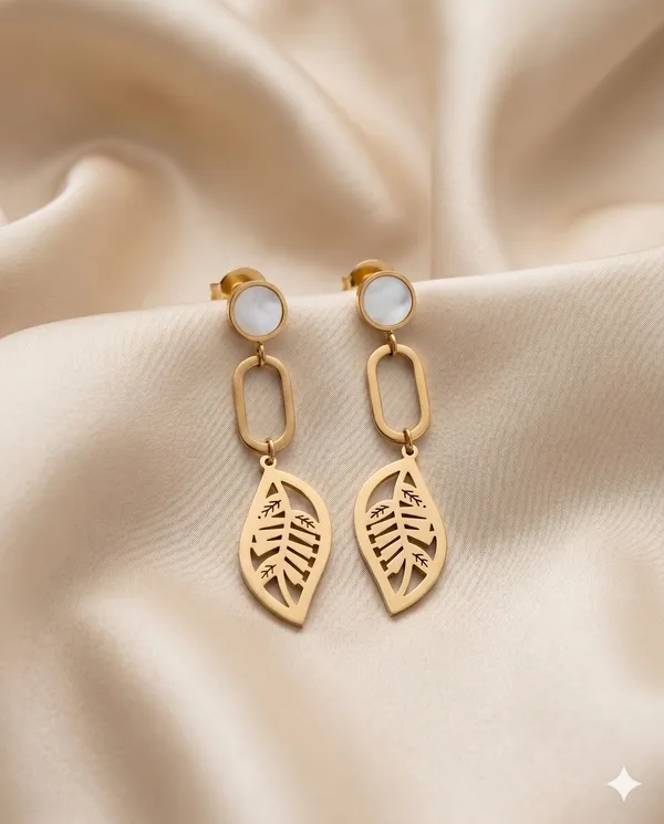 Gold_Finished_Pearl_Leaf_Charm_Dangle_Earrings