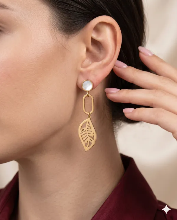 Gold_Finished_Pearl_Leaf_Charm_Dangle_Earrings