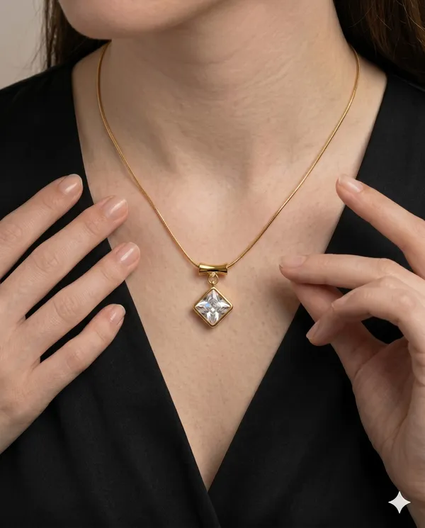Gold_Finished_Square_Crystal_Minimalist_Pendant_Necklace