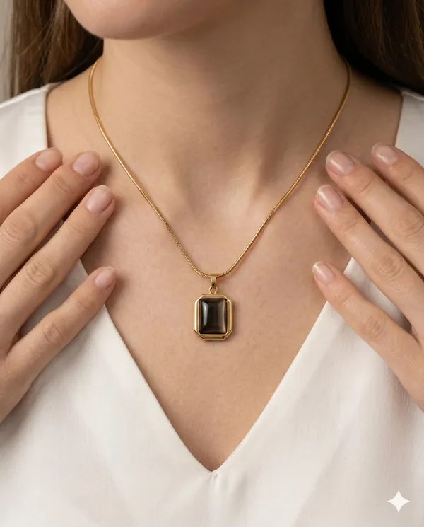 Gold_Finished_Square_Stone_Minimalist_Snake_Chain_Necklace