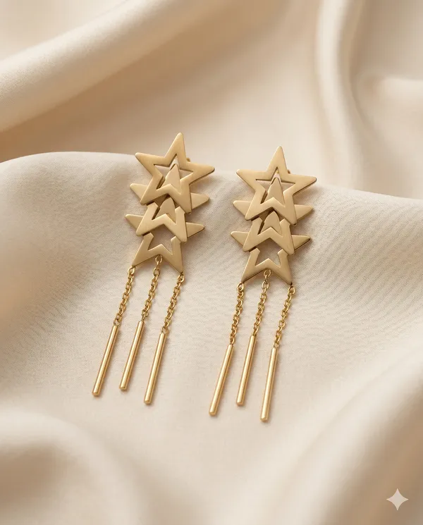 Gold_Finished_Star_Dangle_Earrings_Modern_Geometric