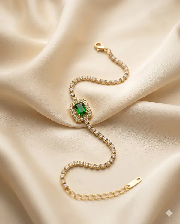Gold_Plated_Emerald_Halo_Tennis_Bracelet_for_Women