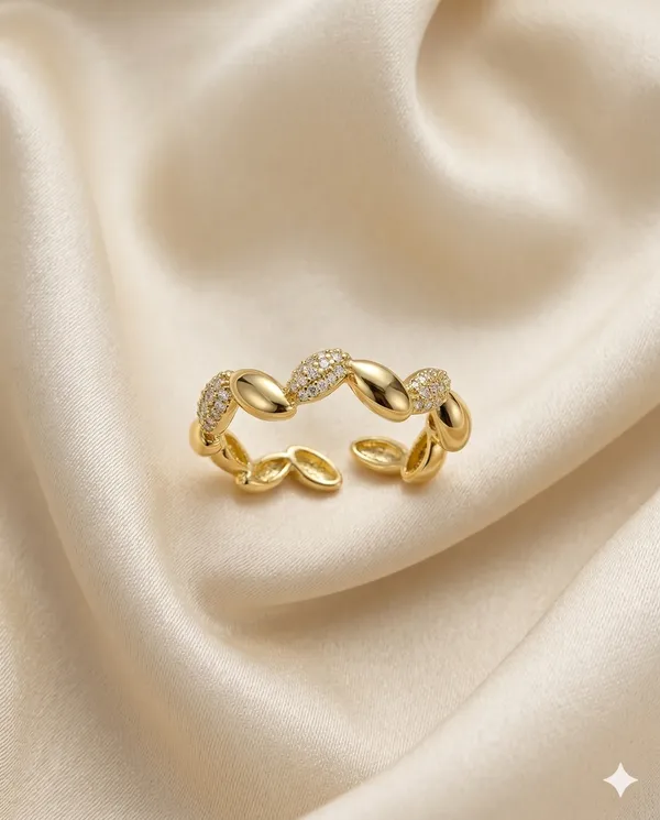 Gold_Plated_Pave_Crystal_Leaf_Adjustable_Ring