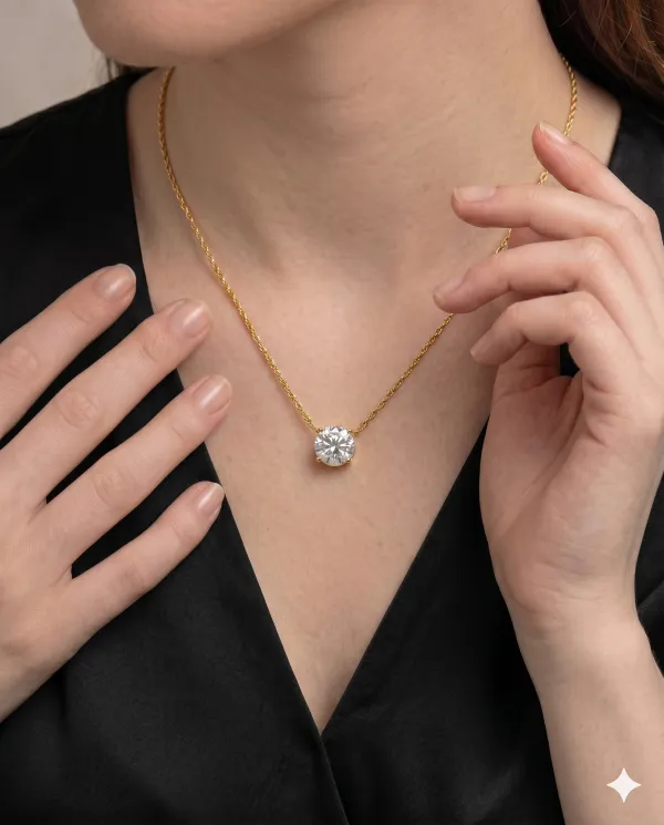 Gold_Solitaire_Round_Brilliant_Cut_CZ_Pendant_Necklace_For_Women