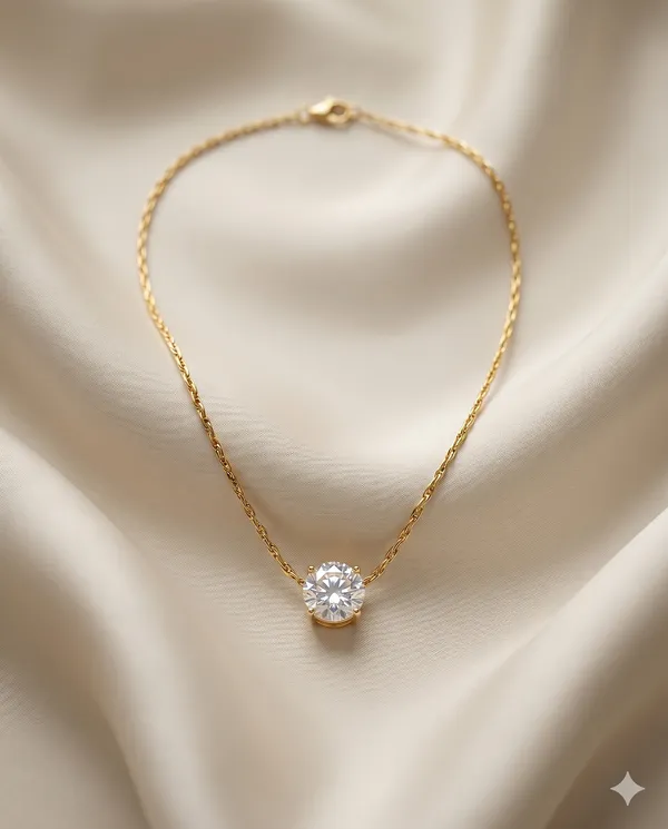 Gold_Solitaire_Round_Brilliant_Cut_CZ_Pendant_Necklace_For_Women