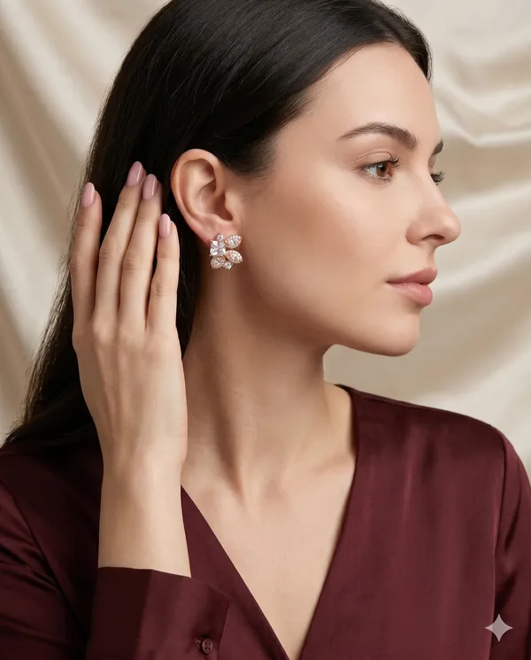 Rose_Gold_Floral_Cluster_Crystal_Stud_Earrings
