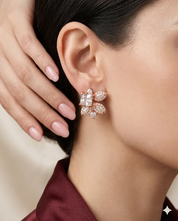 Rose_Gold_Floral_Cluster_Crystal_Stud_Earrings