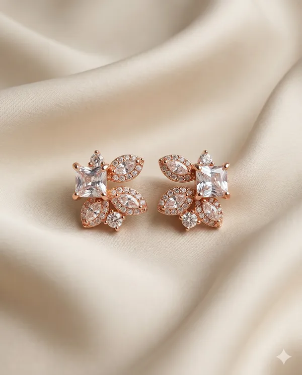 Rose_Gold_Floral_Cluster_Crystal_Stud_Earrings