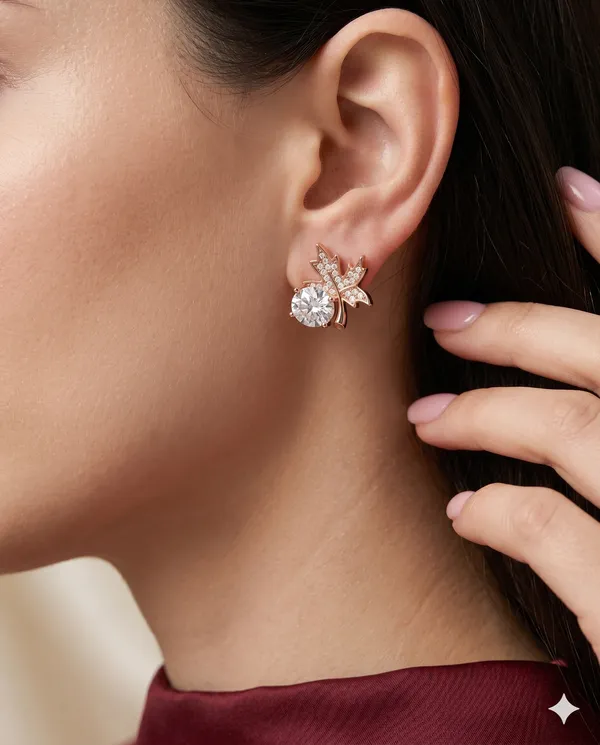 Rose_Gold_Maple_Leaf_Diamond_Earrings_for_Women