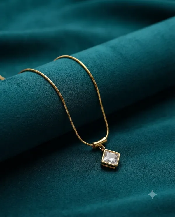 Gold_Finished_Square_Crystal_Minimalist_Pendant_Necklace
