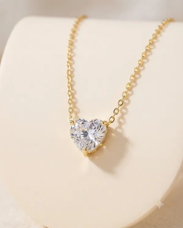 Gold_Finished_Heart_Solitaire_Crystal_Pendant_Necklace
