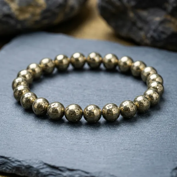 Pyrite_Natural_Crystal_Beaded_Bracelet_8Mm