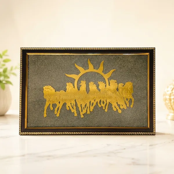 Seven_Horses_Pyrite_Frame_12X18_Inches_For_Home_And_Office