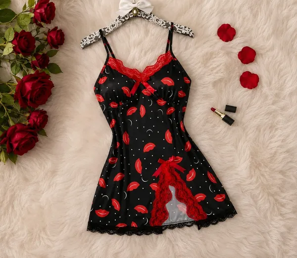 Lip_Print_Side_Cut_Nighty