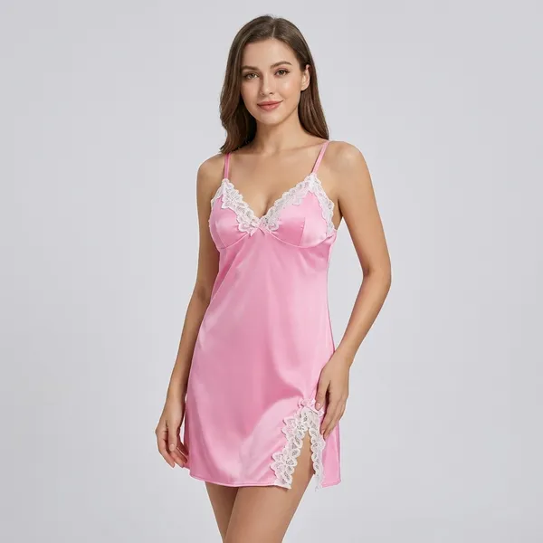 Pink_Malai_Lace_Trim_Slip_Nightdress_For_Women