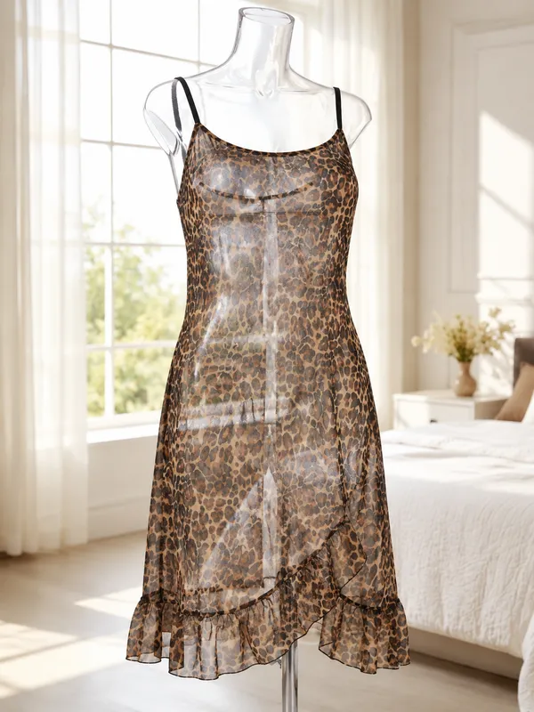 Tiger_Print_Net_Women_Nightdress